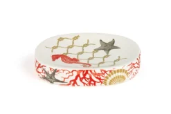 Accessori bagno in set, 3 pezzi, conchiglie e coralli