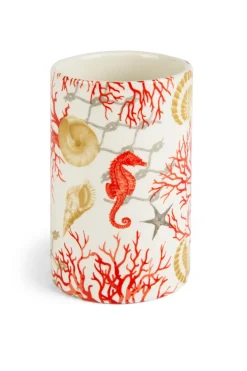 Accessori bagno in set, 3 pezzi, conchiglie e coralli