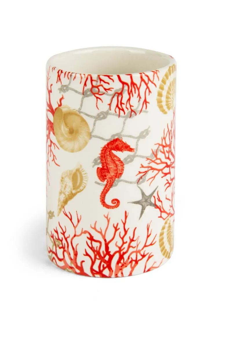 Accessori bagno in set, 3 pezzi, conchiglie e coralli