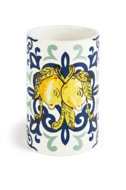 Accessori bagno in set, 3 pezzi, limoni, mediterraneo