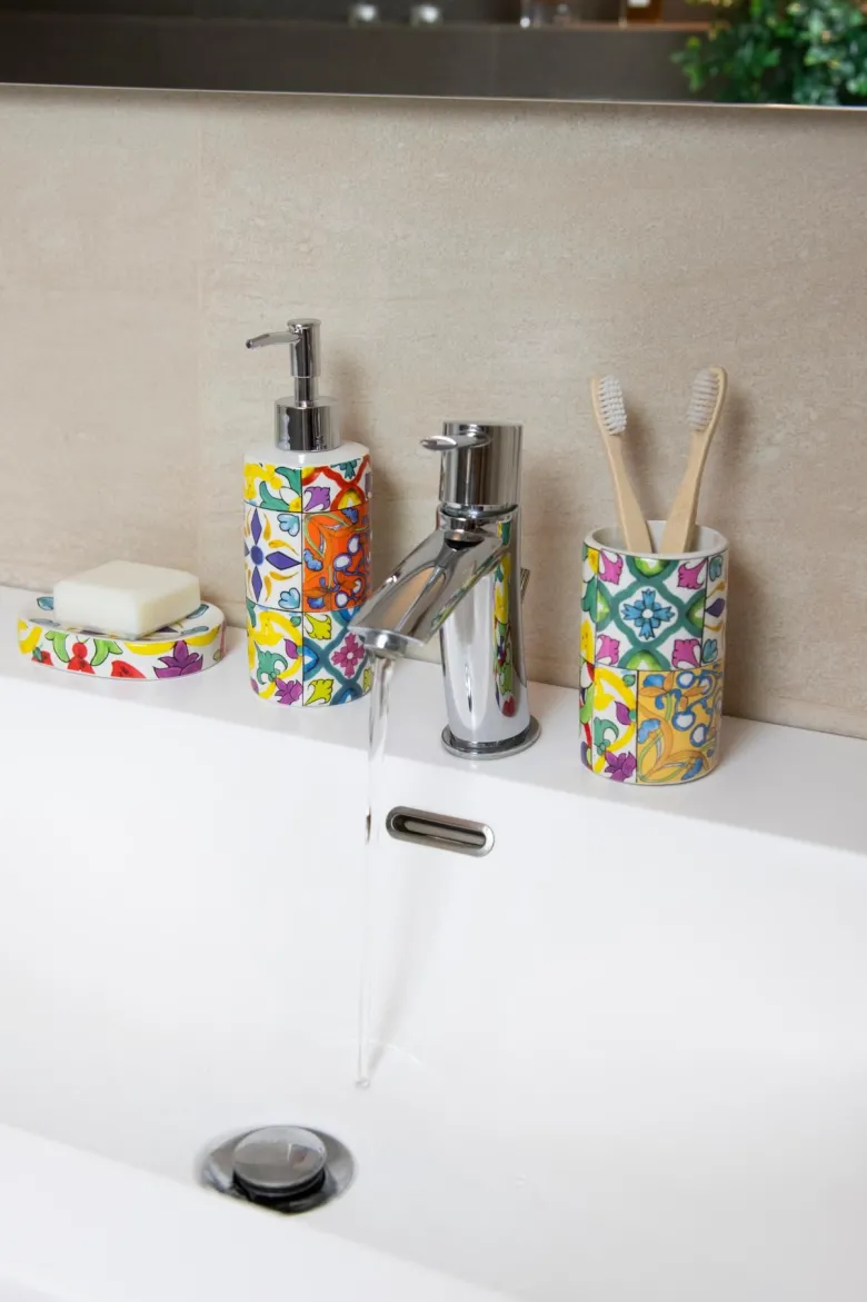 Accessori bagno in set, 3 pezzi, lisbona, mediterraneo
