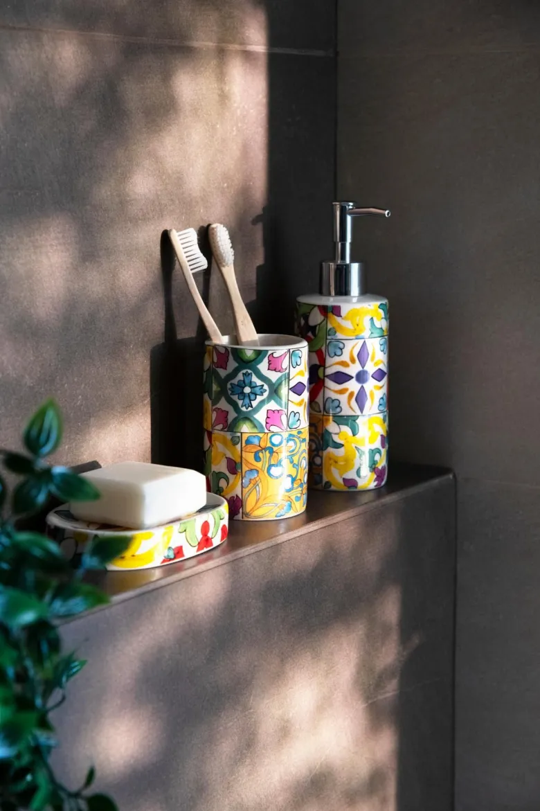 Accessori bagno in set, 3 pezzi, lisbona, mediterraneo