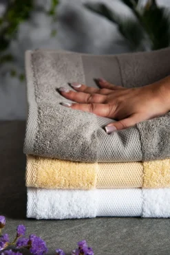 Asciugamano viso, 100% cotone, beige, 60x100 cm