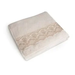 Asciugamano viso, 100% cotone, ecrù, 60x100 cm