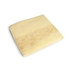 Asciugamano viso, 100% cotone, giallo paglierino, 60x100 cm