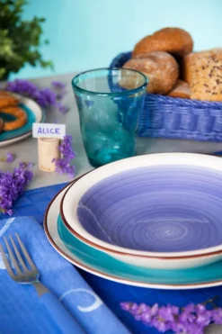 Bicchieri acqua, multicolore, vetro colorato in pasta, wave