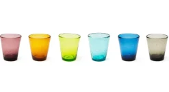 Bicchieri acqua, multicolore, vetro colorato in pasta,bubble