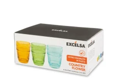 Bicchieri acqua, multicolore, vetro colorato in pasta,flower