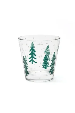 Bicchieri acqua, 6 pezzi, conici, con abeti