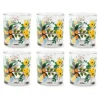 Bicchieri acqua, 6 pezzi, decoro floreale, vetro