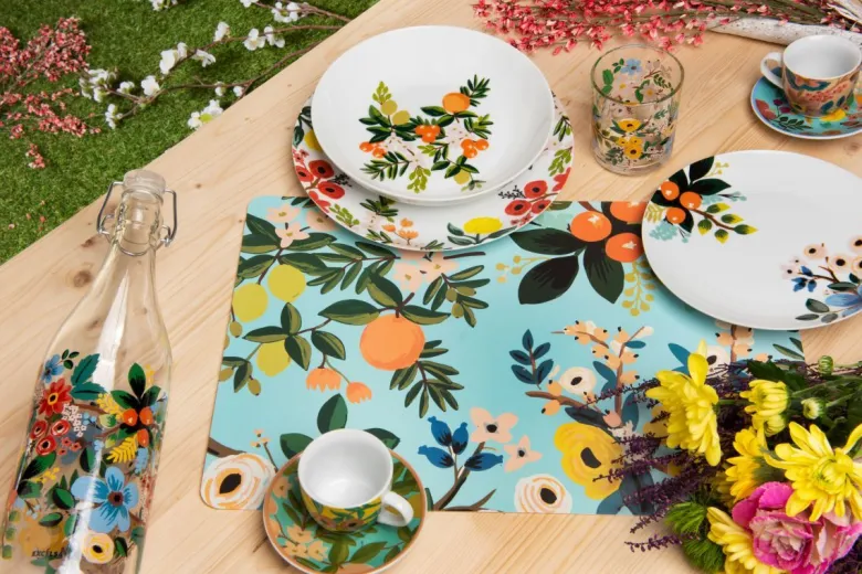 Bicchieri acqua, 3 pezzi, fiori multicolore