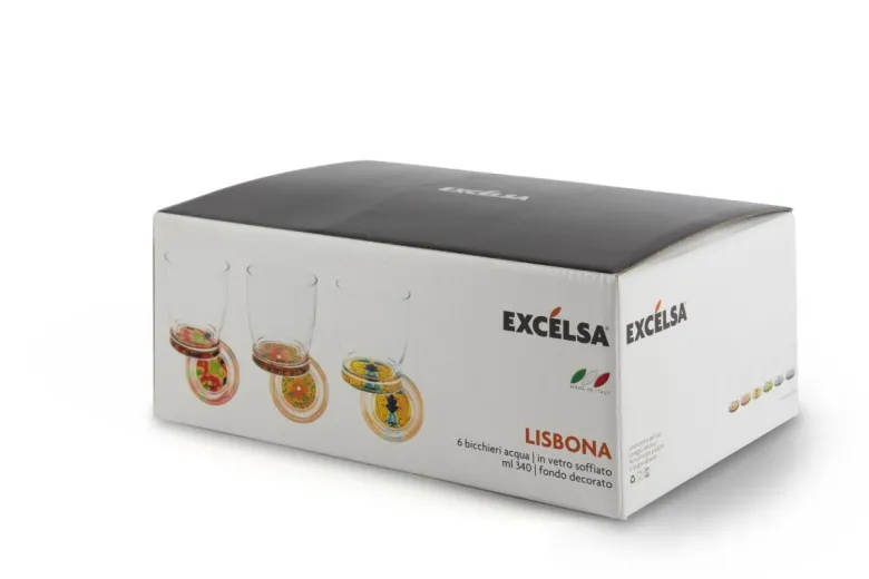 Bicchieri acqua, 6 pezzi, fondo lisbona