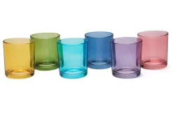 Bicchieri acqua, 6 pezzi, multicolore, vetro