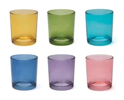 Bicchieri acqua, 6 pezzi, multicolore, vetro