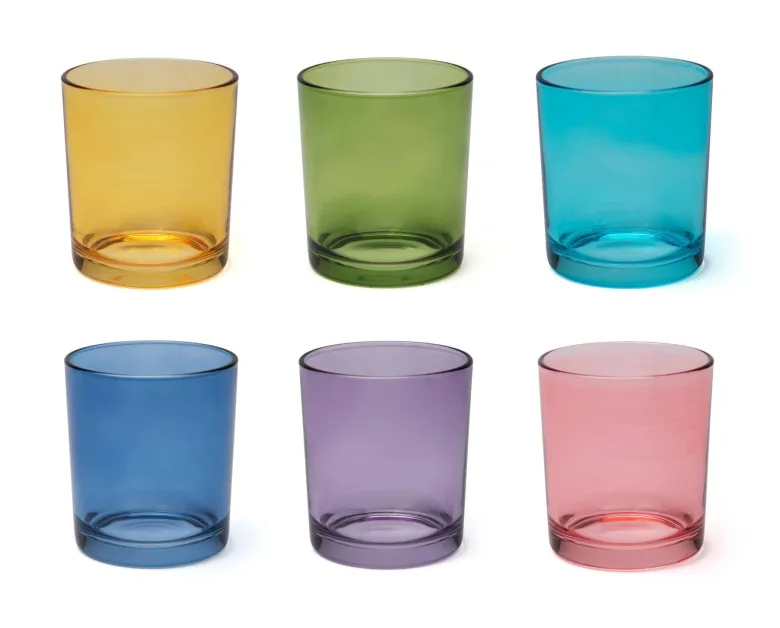 Bicchieri acqua, 6 pezzi, multicolore, vetro