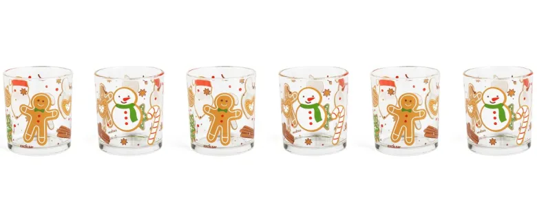 Bicchieri acqua, 6 pezzi, natalizi, invernali