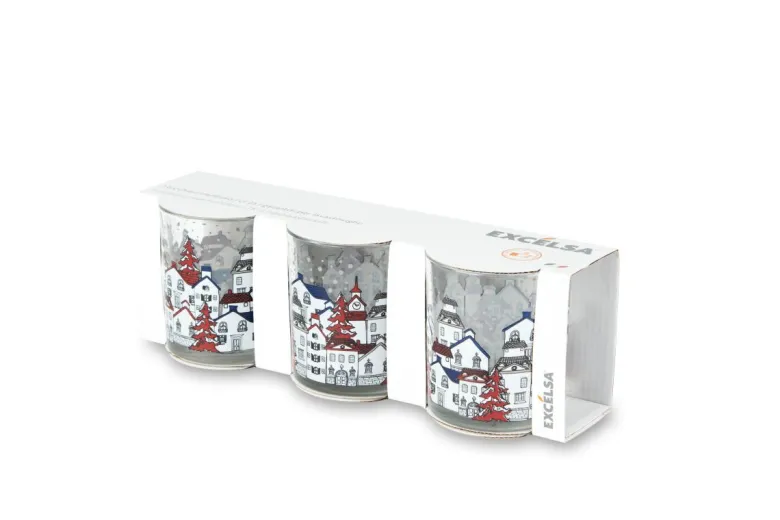 Bicchieri acqua, 3 pezzi, natalizi