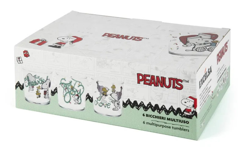 Bicchieri acqua, 6 pezzi, peanuts shiny & bright