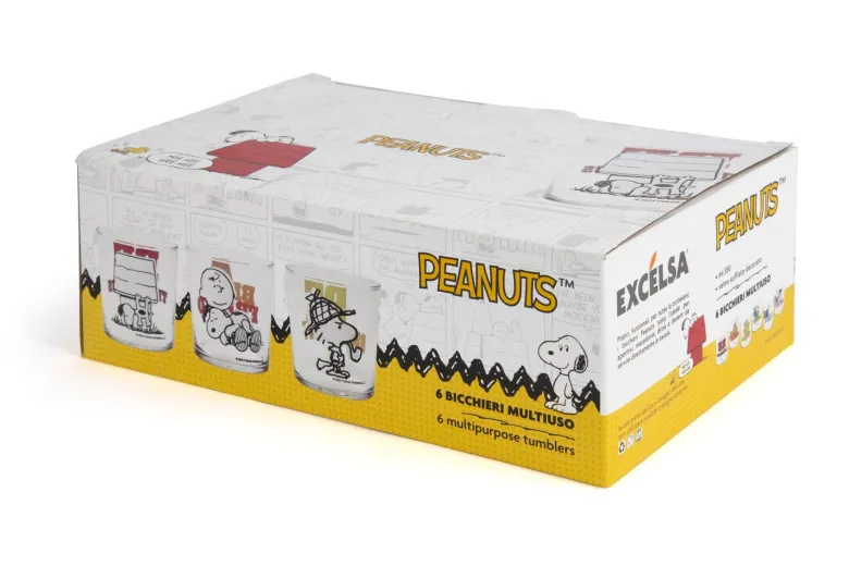 Bicchieri acqua, 6 pezzi, peanuts