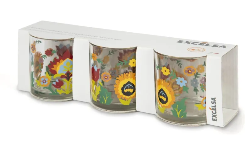Bicchieri acqua, 3 pezzi, stile indiano