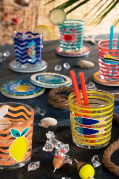 Bicchieri acqua, 6 pezzi, stile marinaro