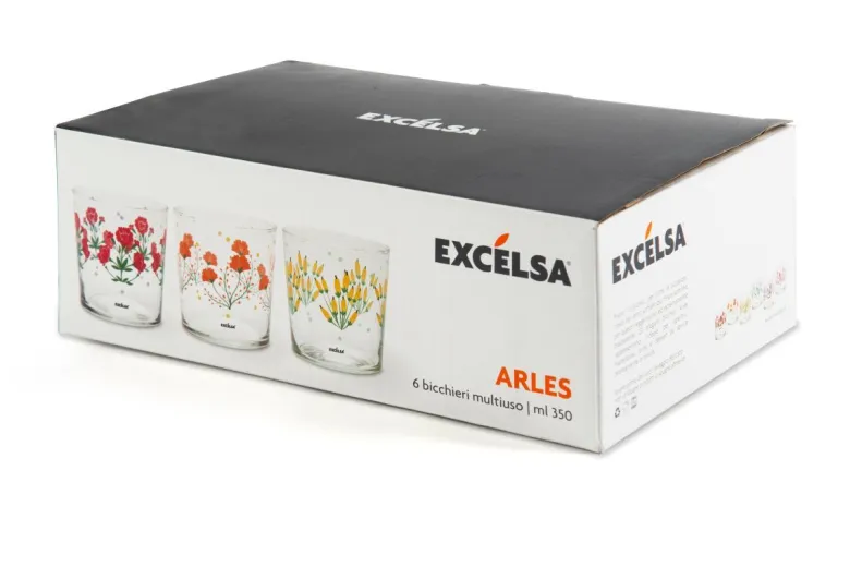 Bicchieri acqua, 6 pezzi, stile primaverile
