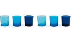 Bicchieri acqua, 6 pezzi, tonalità azzurro e blu