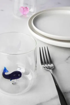 Bicchieri acqua, 4 pezzi, vetro con cuore