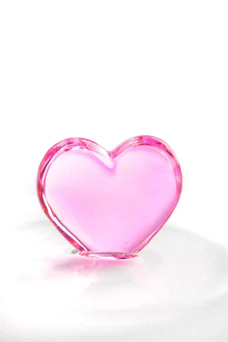 Bicchieri acqua, 4 pezzi, vetro con cuore