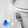 Bicchieri acqua, 4 pezzi, vetro con personaggio fenicottero