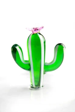 Bicchieri acqua, 4 pezzi, vetro con cactus