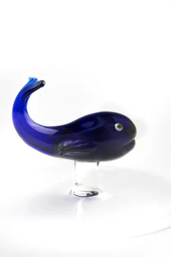 Bicchieri acqua, 4 pezzi, vetro con personaggio marino