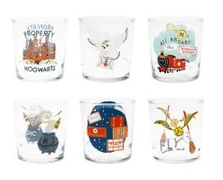 Bicchieri acqua, 6 pezzi, vetro, 350 ml, harry potter