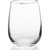Bicchieri acqua, 6 pezzi, vetro trasparente, bordo argentato