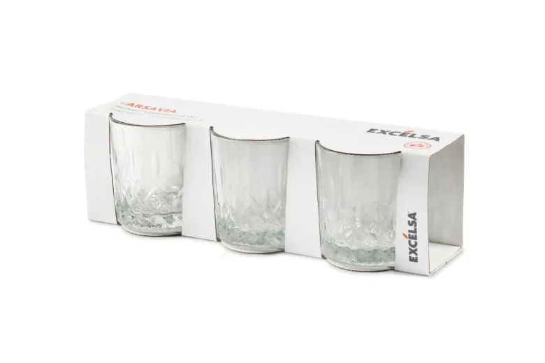 Bicchieri acqua, 3 pezzi, vetro trasparente