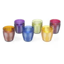 Bicchieri diamantati, 6 pezzi, colorati, plastica resistente
