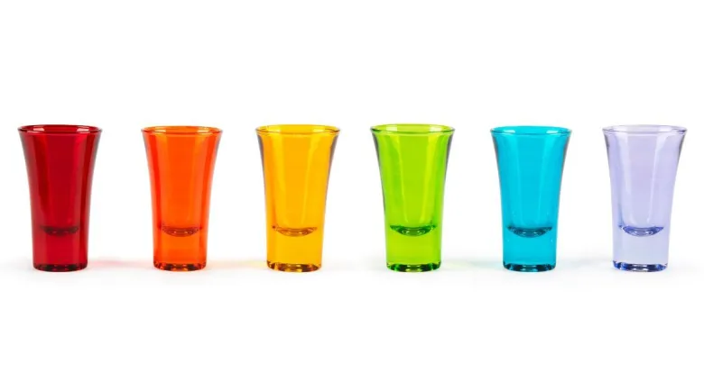 Bicchierini da liquore, 6 pezzi, multicolore