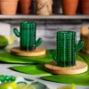 Bicchierini da liquore, 4 pezzi, forma cactus, verde
