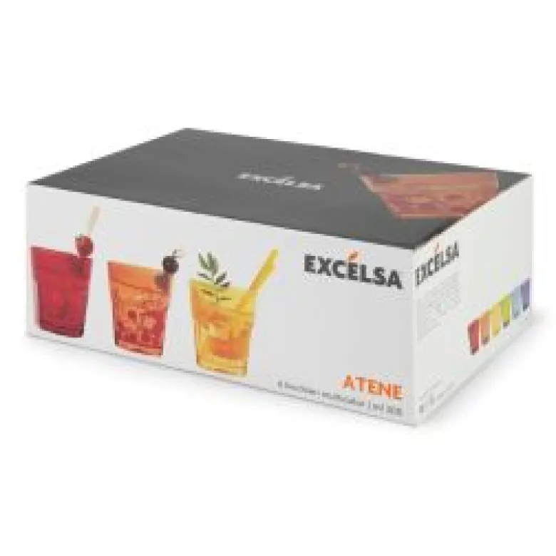 Bicchieri, 6 pezzi, multicolore, vetro