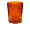 Bicchieri tumbler, con lavorazione, 6 pezzi, arancione