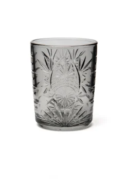 Bicchieri tumbler, con lavorazione, 6 pezzi, grigio
