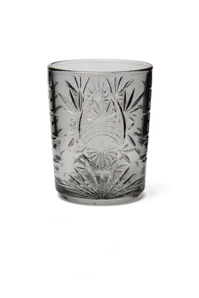 Bicchieri tumbler, con lavorazione, 6 pezzi, grigio