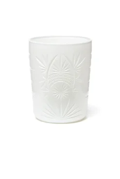 Bicchieri tumbler, con lavorazione, 6 pezzi, bianco