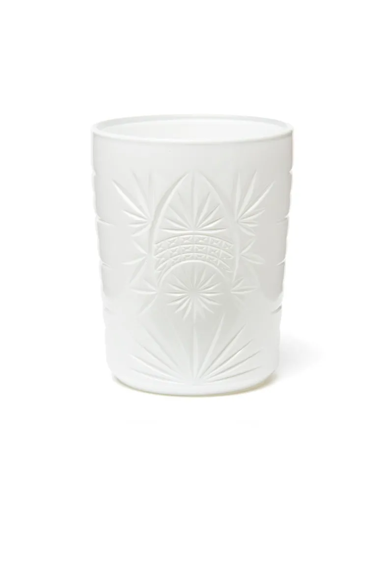 Bicchieri tumbler, con lavorazione, 6 pezzi, bianco
