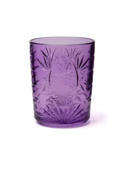 Bicchieri tumbler, con lavorazione, 6 pezzi, viola