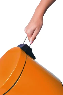 Bidoncino rifiuti a pedale, arancione, 5 litri