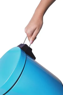 Bidoncino rifiuti a pedale, azzurro, 5 litri