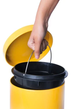 Bidoncino rifiuti a pedale, giallo, 5 litri