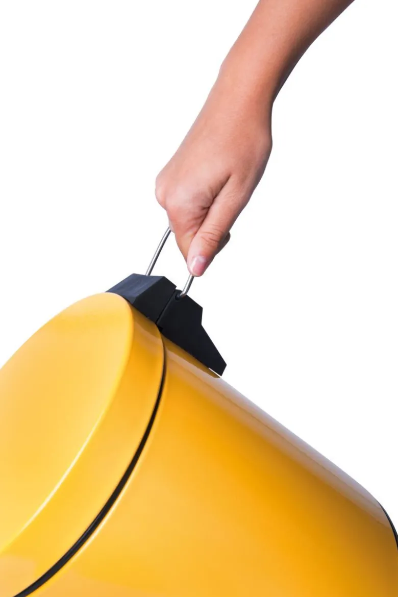 Bidoncino rifiuti a pedale, giallo, 5 litri