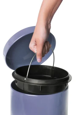 Bidoncino rifiuti a pedale, grigio, 5 litri